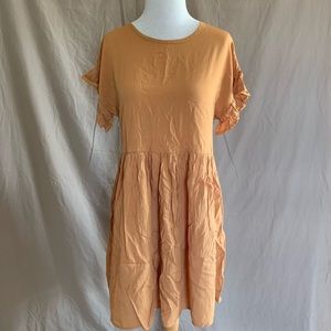 mustard babydoll dress